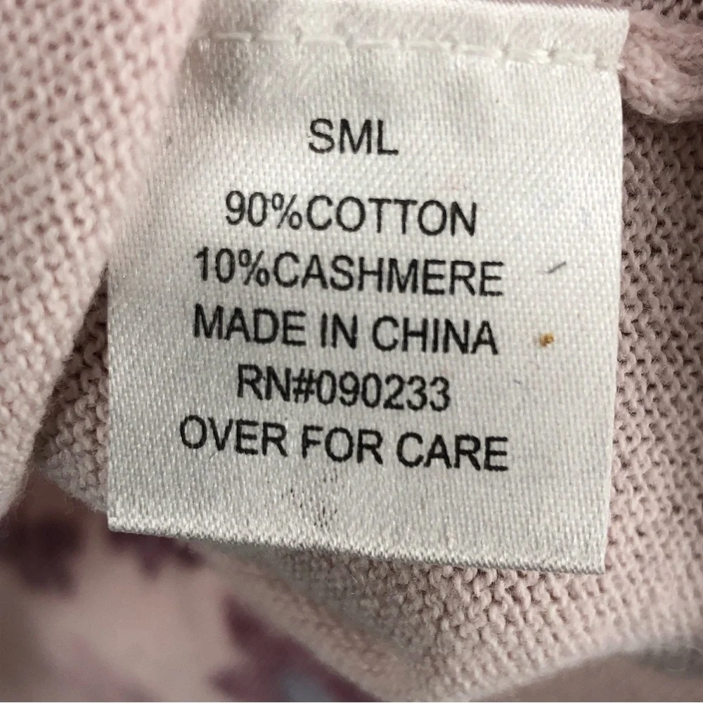 Kirra Sweater Womens XS Cashmere Blend Pink Flower Peplum Lightweight Top